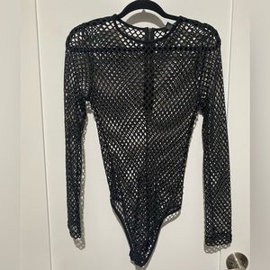 Black fishnet bodysuit